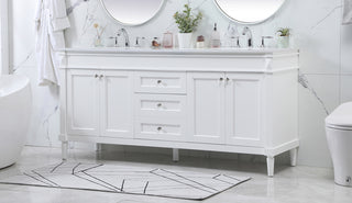 72 inch double bathroom vanity in white