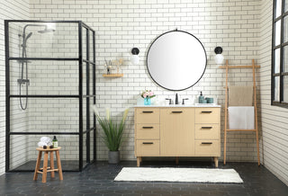 48 inch bathroom vanity in Maple with backsplash
