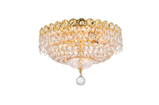 Century 4 light Gold Flush Mount Clear Royal Cut Crystal