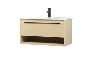 36 inch Single bathroom vanity in maple