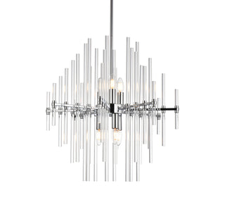 Sienna 23 inch crystal rod pendant in chrome