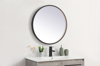 Pier 28 inch LED mirror with adjustable color temperature 3000K/4200K/6400K in black