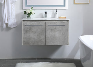 36 inch  Single Bathroom Floating Vanity in Concrete Grey