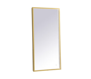 Pier 18x36 inch LED mirror with adjustable color temperature 3000K/4200K/6400K in brass