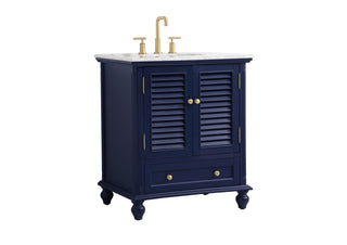 30 inch Single bathroom vanity in blue