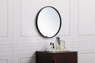 Metal frame round mirror 18 inch in Black