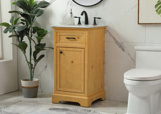 19 inch Single bathroom vanity in natural wood