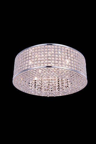 Amelie 8 light Chrome Flush Mount Clear Royal Cut Crystal