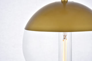 Eclipse 1 Light Brass Pendant With Clear Glass