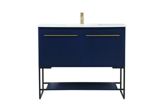 40 inch Single bathroom vanity in blue