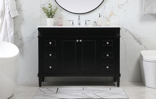 48 inch Single bathroom vanity in black