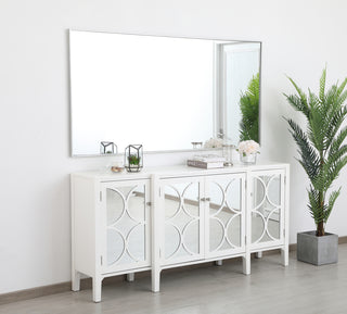 Metal frame rectangle mirror 36 inch in silver