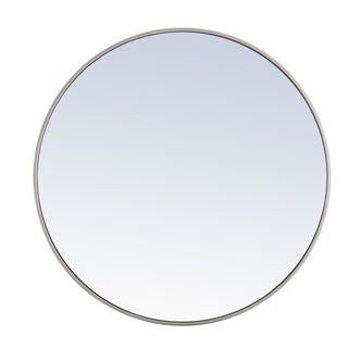 Metal frame Round Mirror 36 inch Silver finish