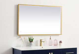 Pier 24x40 inch LED mirror with adjustable color temperature 3000K/4200K/6400K in brass