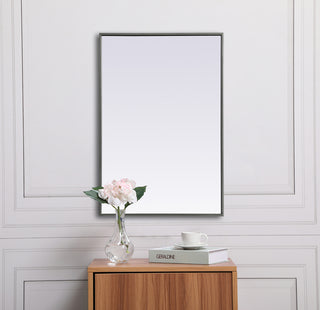 Metal Frame Rectangle Mirror 24x36 Inch in Silver