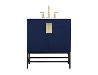 30 inch Single bathroom vanity in blue