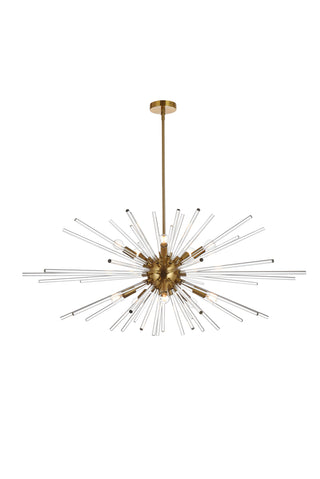 Sienna 42 inch crystal rod pendant in gold