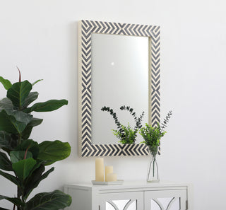 Rectangular mirror 36x24 inch in chevron