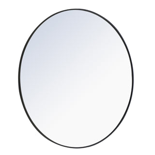 Metal frame Round Mirror 48 inch Black finish