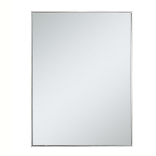 Metal frame rectangle mirror 30 inch in silver