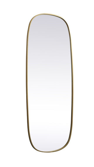 Metal Frame Oval Mirror 24x60 Inch in Brass