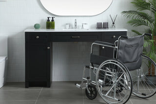 60 Inch ADA Compliant Bathroom Vanity In Black