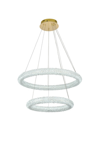 Bowen 28 inch Adjustable LED Chandelier in Satin Gold