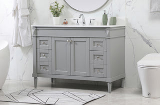 48 inch Single bathroom vanity in grey with backsplash