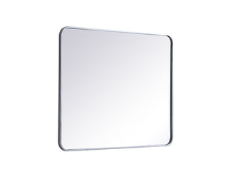 Soft corner metal rectangular mirror 30x36 inch in Silver