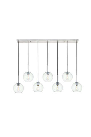 Baxter 7 Lights Chrome Pendant With Clear Glass