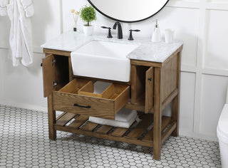 42 inch Single bathroom vanity in driftwood