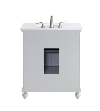 30 inch Single Bathroom vanity in Light Grey with ivory white engineered marble