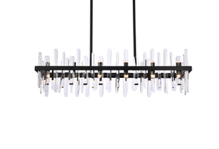 Serena 42 inch crystal rectangle chandelier in black