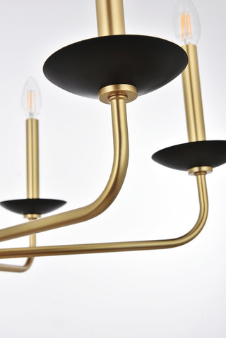 Cohen 36 inch pendant in black and brass