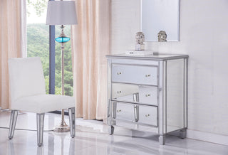 3 Drawer Bedside Cabinet 33 in.x 18 in.x 32 in. in silver paint