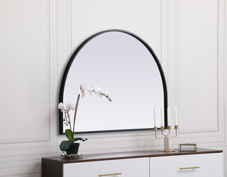 Metal Frame Arch Mirror 33x24 Inch in Black