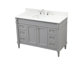 48 inch Single bathroom vanity in grey with backsplash