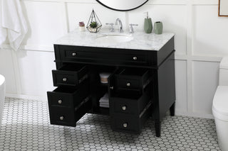 42 inch Single bathroom vanity in black