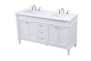 60 inch double bathroom vanity in white