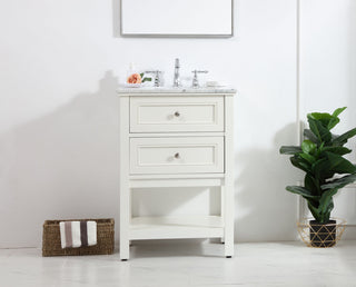 24 in. Single bathroom vanity set in White