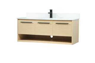 48 inch Single bathroom vanity in maple with backsplash