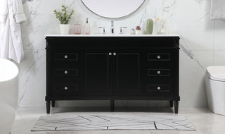 60 inch Single bathroom vanity in black