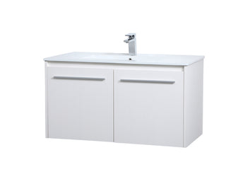 36 inch  Single Bathroom Floating Vanity in White