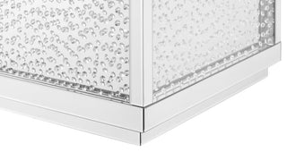 48 inch Rectangle Crystal Coffee Table In Clear Mirror Finish