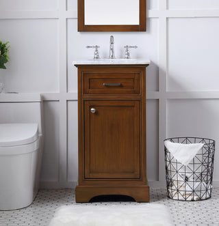 19 in. Single Bathroom Vanity set in teak