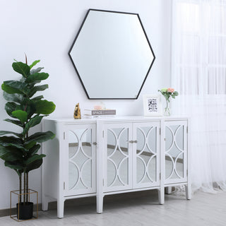 Metal frame hexagon mirror 41 inch in Black