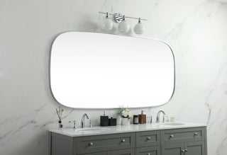 Metal Frame Oval Mirror 36x72 Inch in Silver