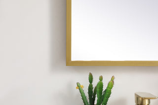 Pier 18x30 inch LED mirror with adjustable color temperature 3000K/4200K/6400K in brass