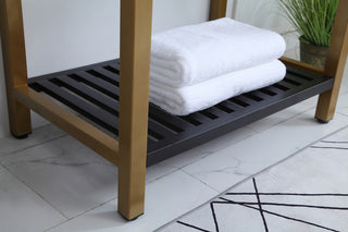 30 inch Single Bathroom Metal Vanity in Golden Black