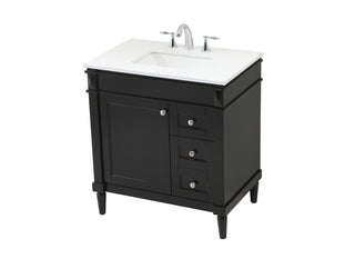 32 inch Single bathroom vanity in black